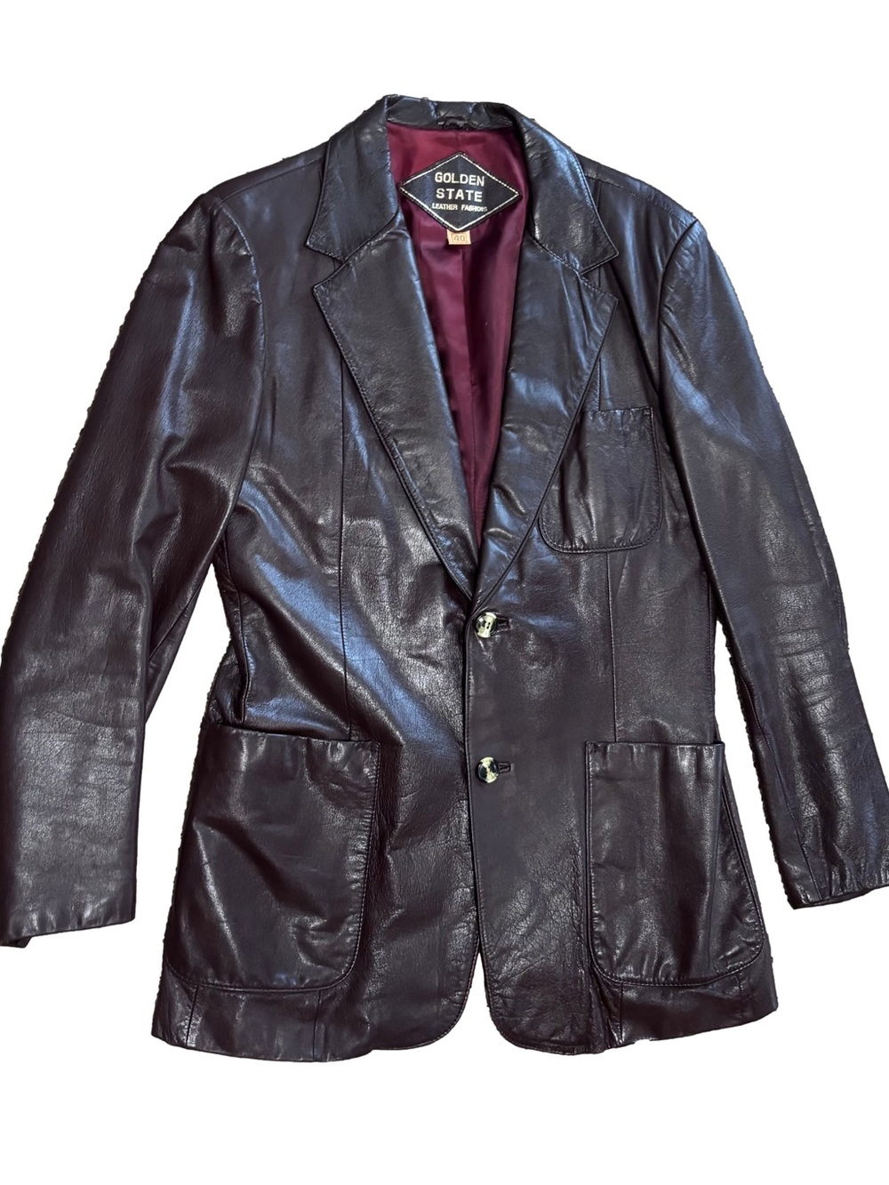 Vintage Genuine Leather Blazer 3-button Jacket Brown Size 40/large - Picture 2 of 8